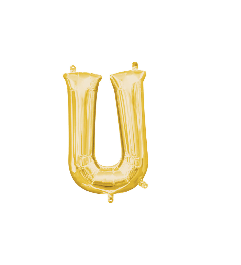 Fóliový balón zlatej farby v tvare písmena U