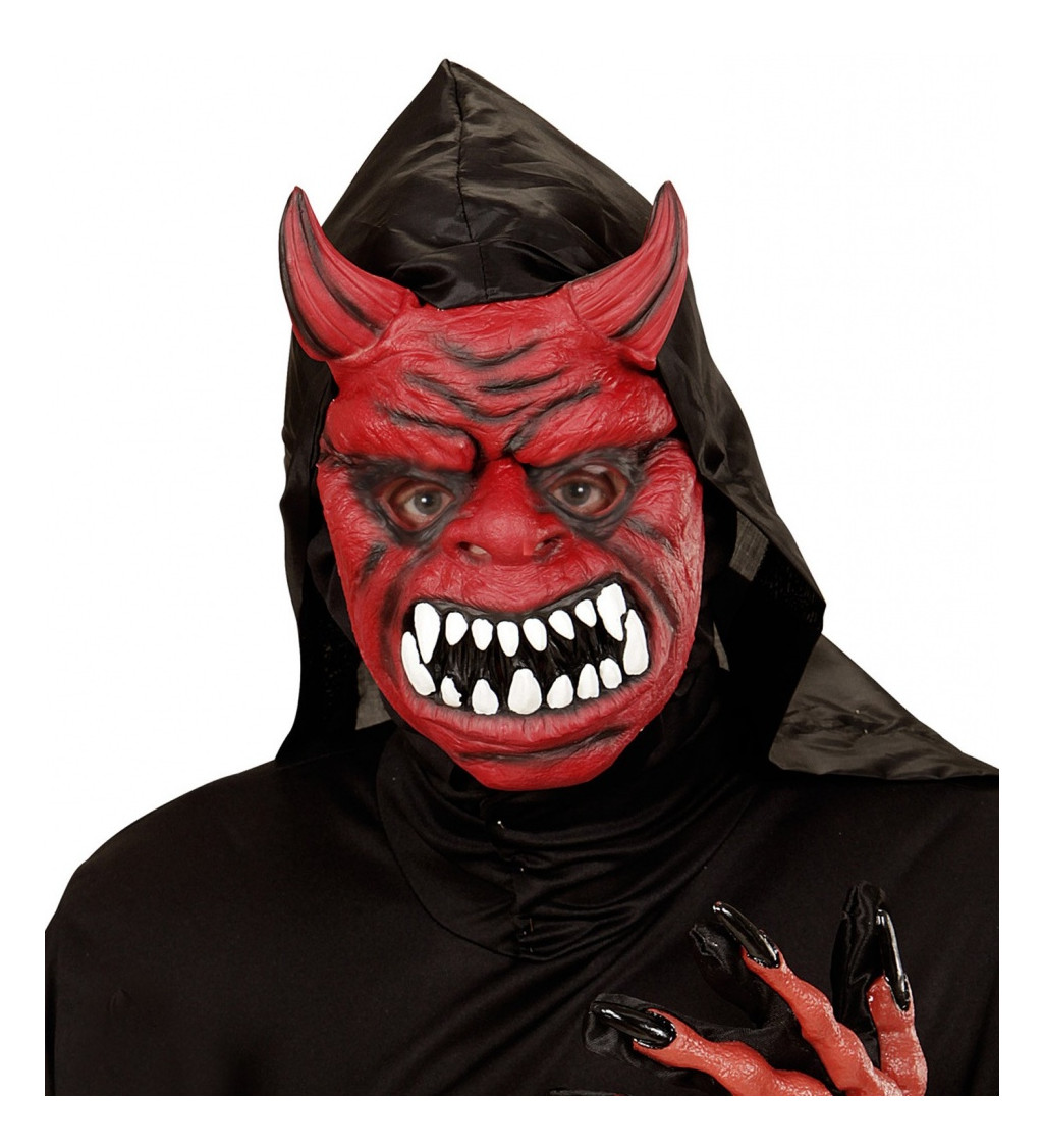 Diabolská maska s kapucňou