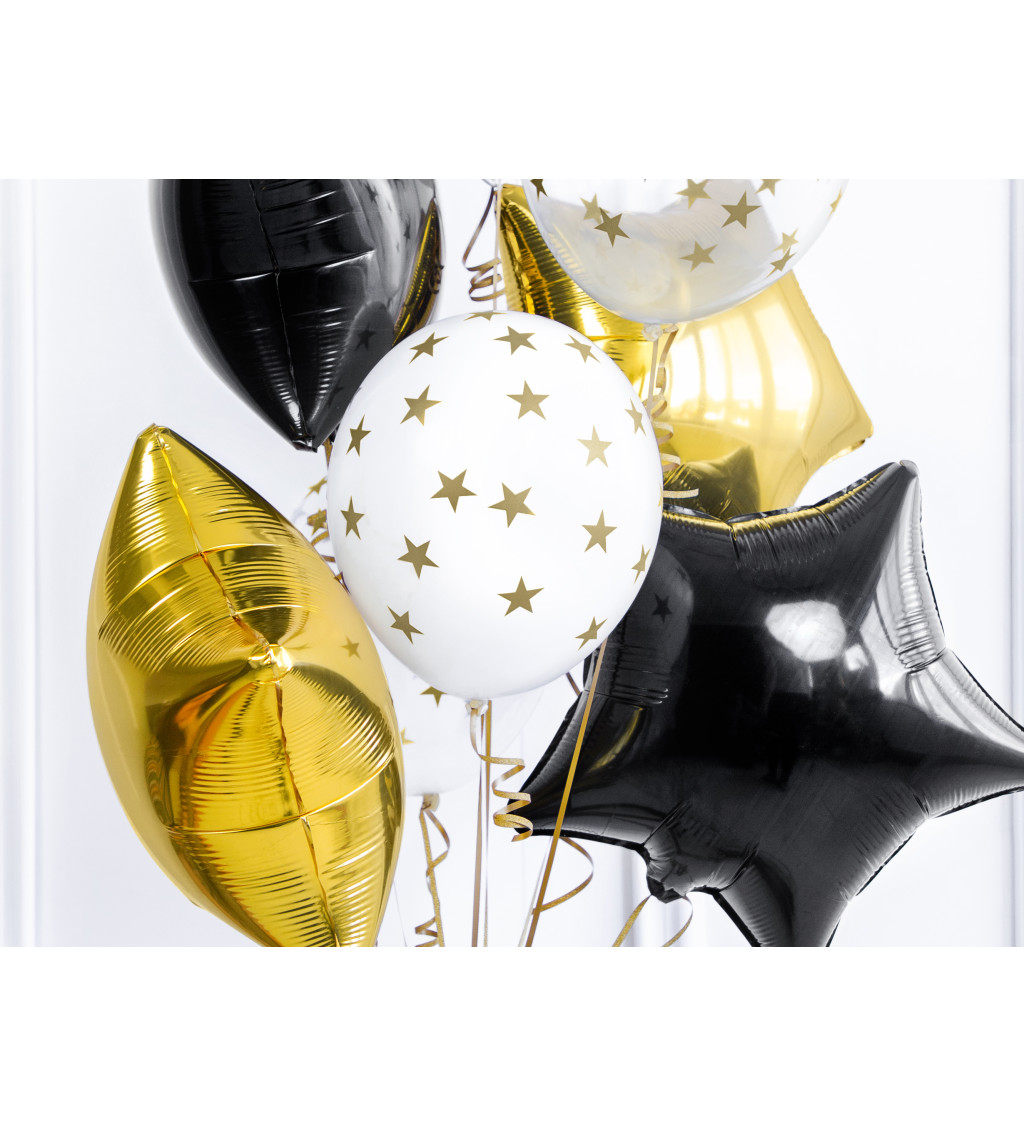 Latexové balóniky so zlatými hviezdami