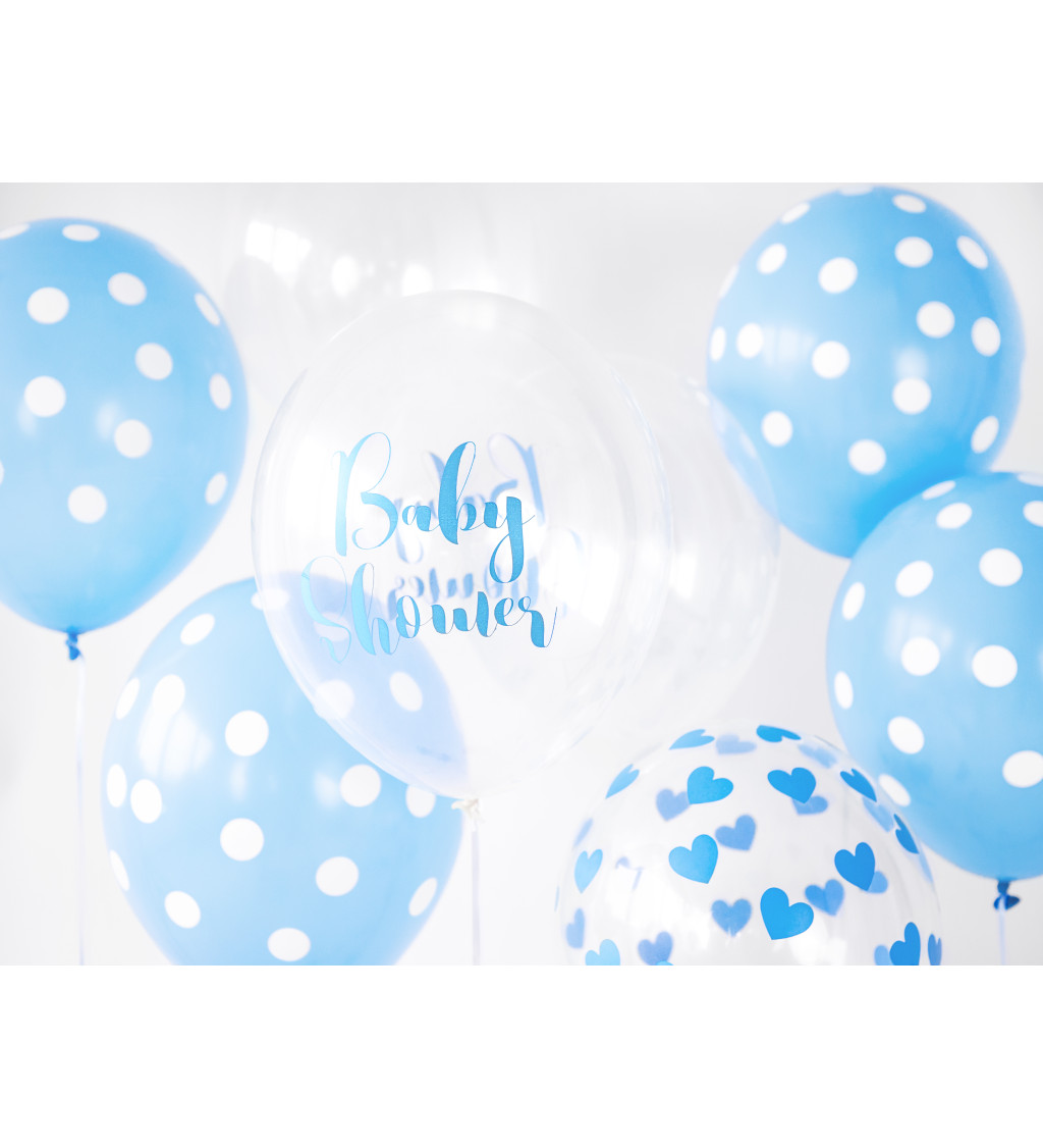 Modrý balón s bielymi bodkami 50 ks