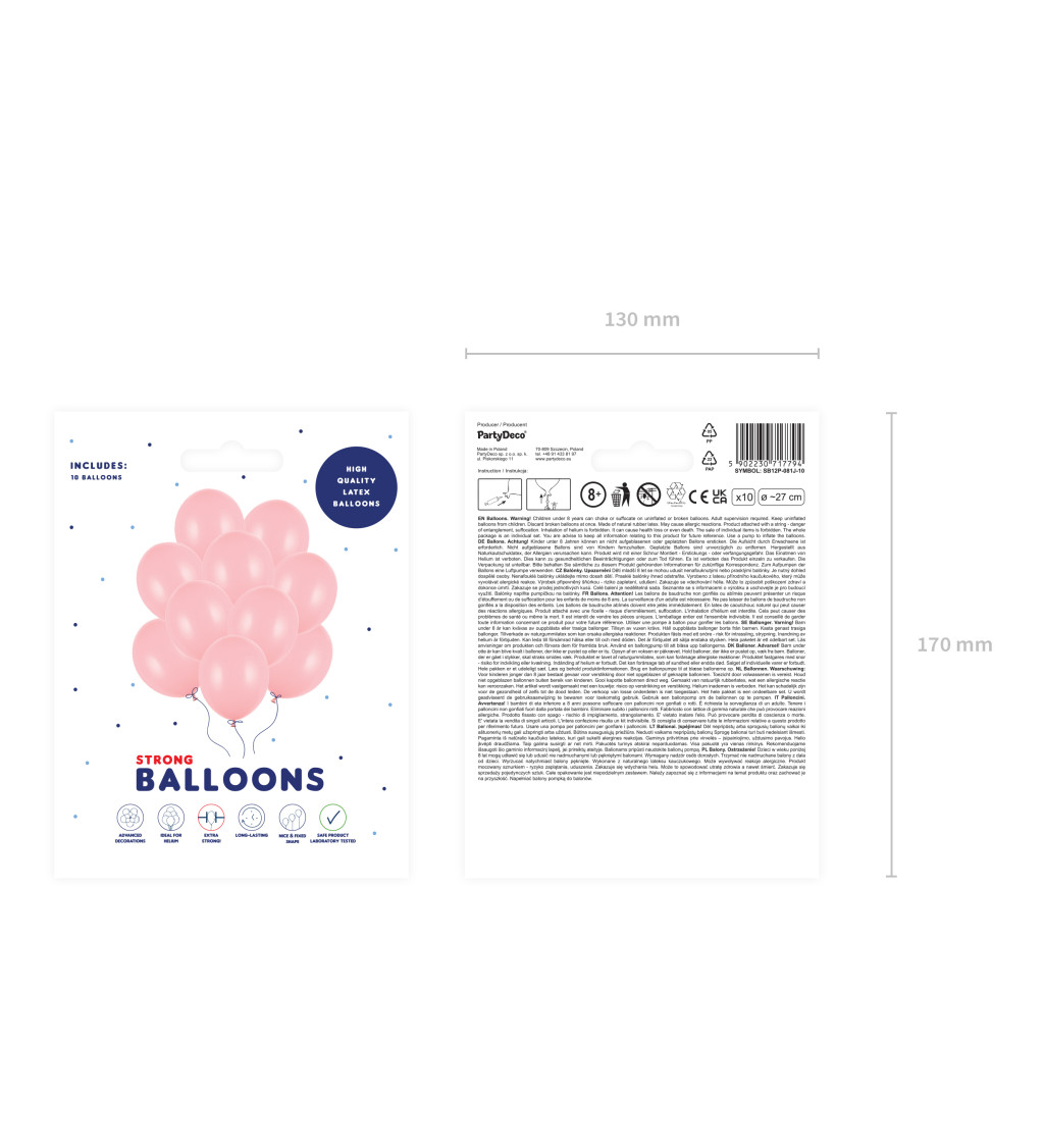 Latexové balóniky - svetlo ružová
