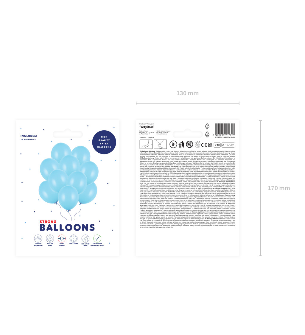 Latexové balóny - svetlo modrá, pastelová