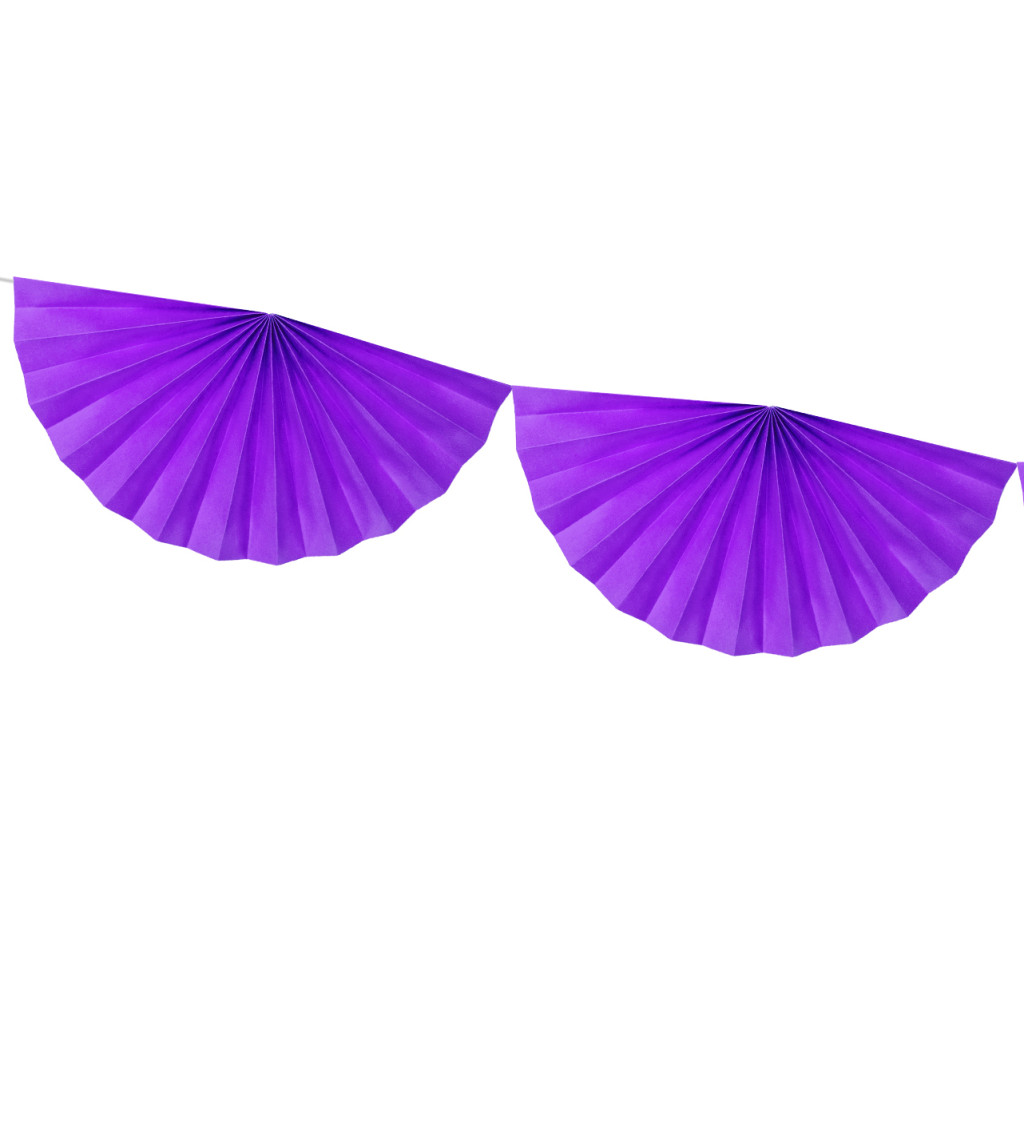 Girlanda vejáriky - fialová farba