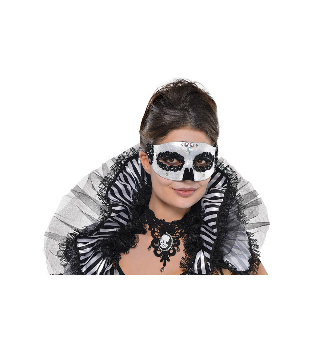 Benátska maska Lebka Black & Bone
