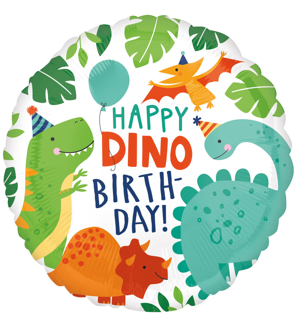 Fóliový balónik Happz Birthday, Dinosauri
