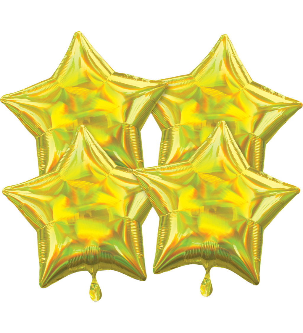 Sada fóliových balónikov Hviezdy, žltá