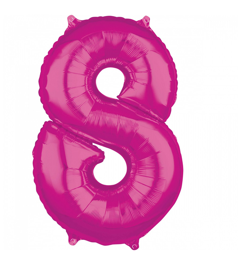 Fóliový balónik "8" - ružový