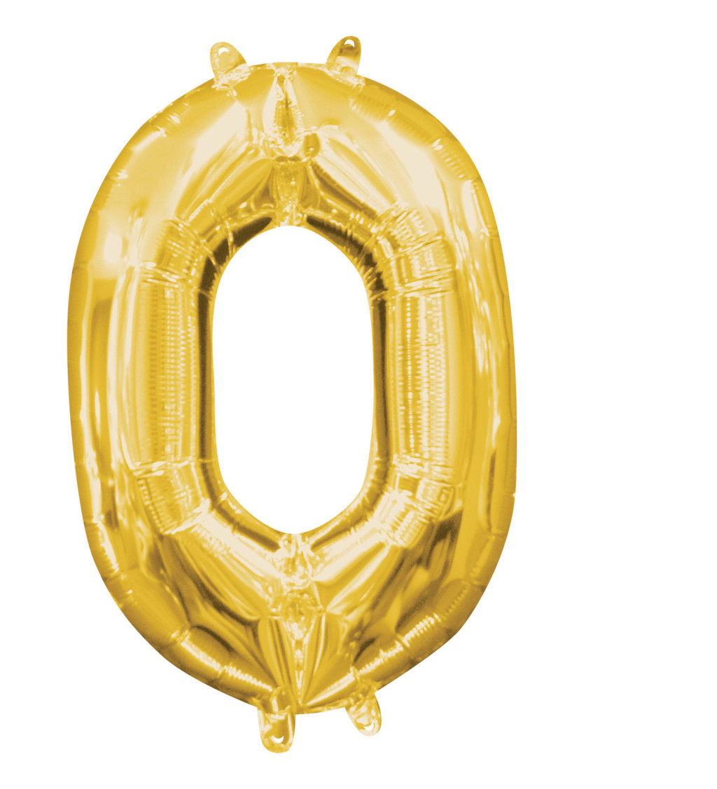 Fóliový balónik "0" - mini zlatý