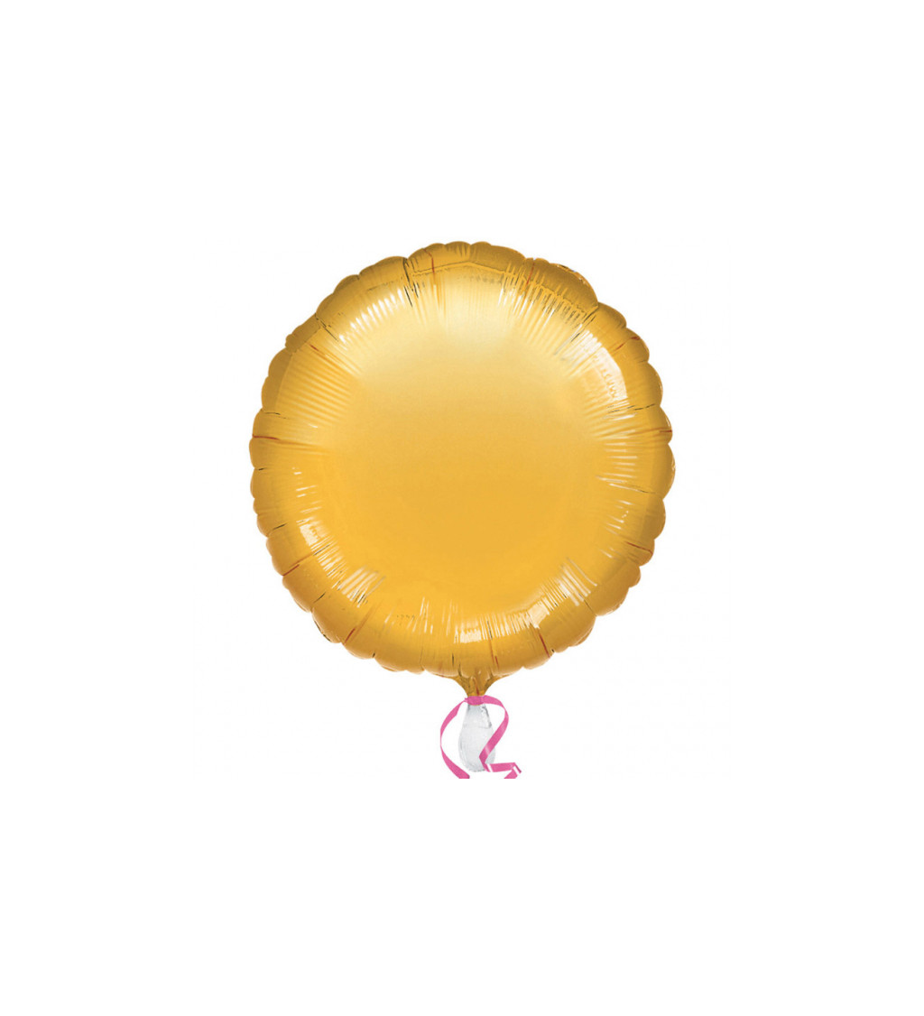 Fóliový balónik Koliesko, zlatý