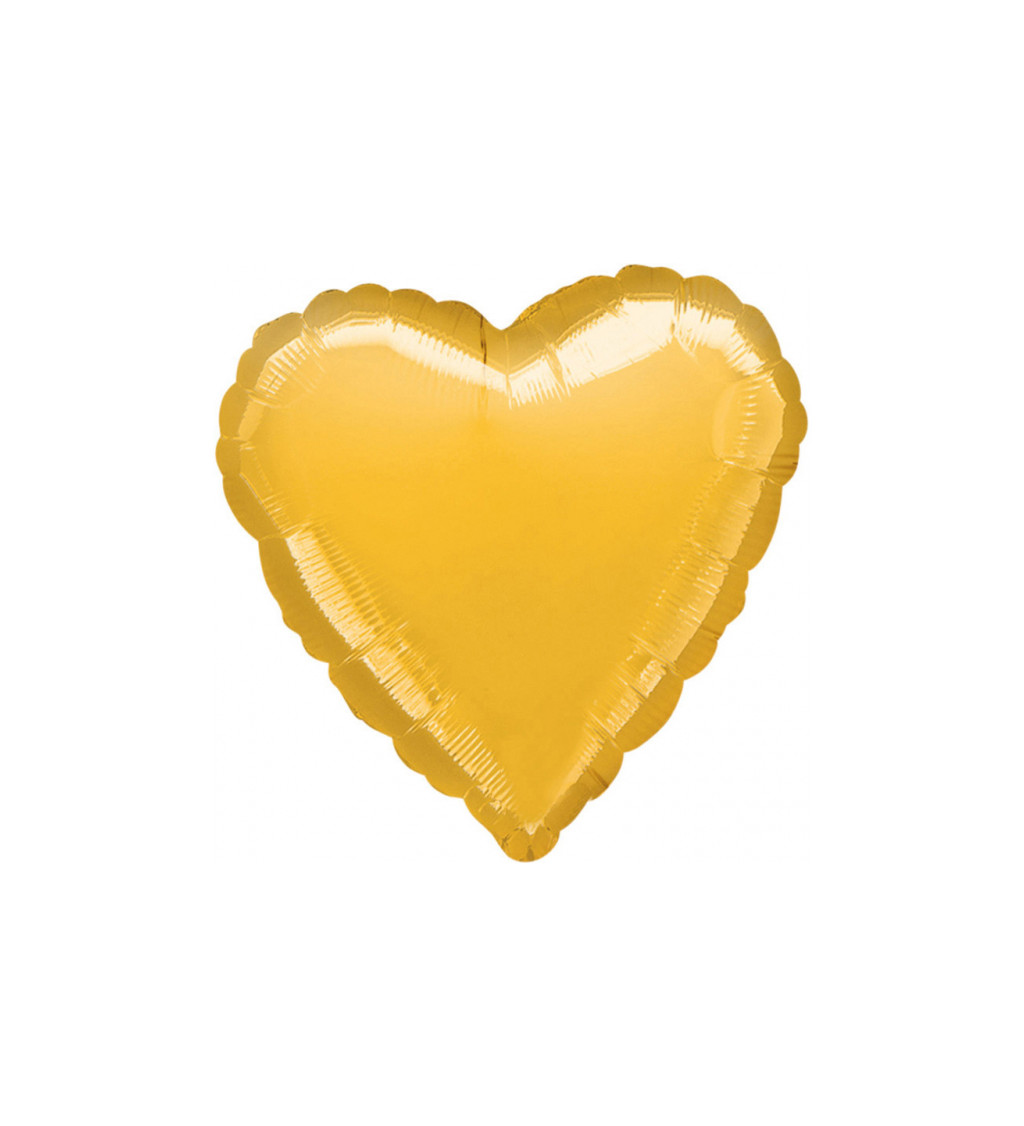 Fóliový balónik - Srdce, žltý