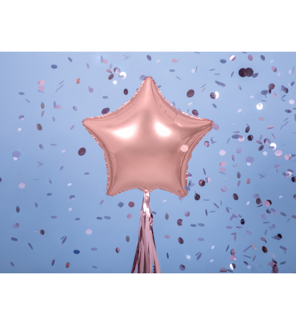 Fóliový balón Hviezda, rosegold