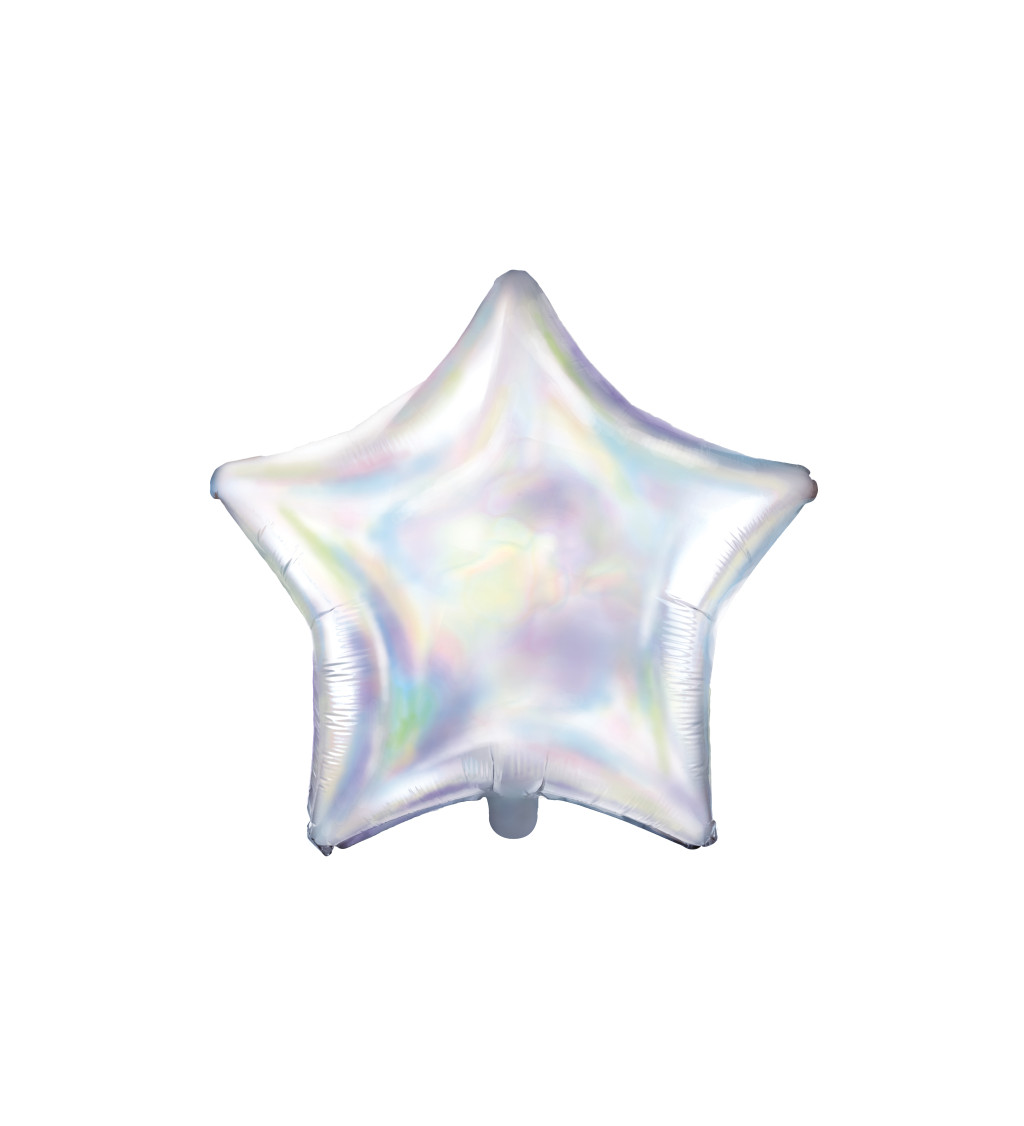 Strieborný fóliový balónik hviezda