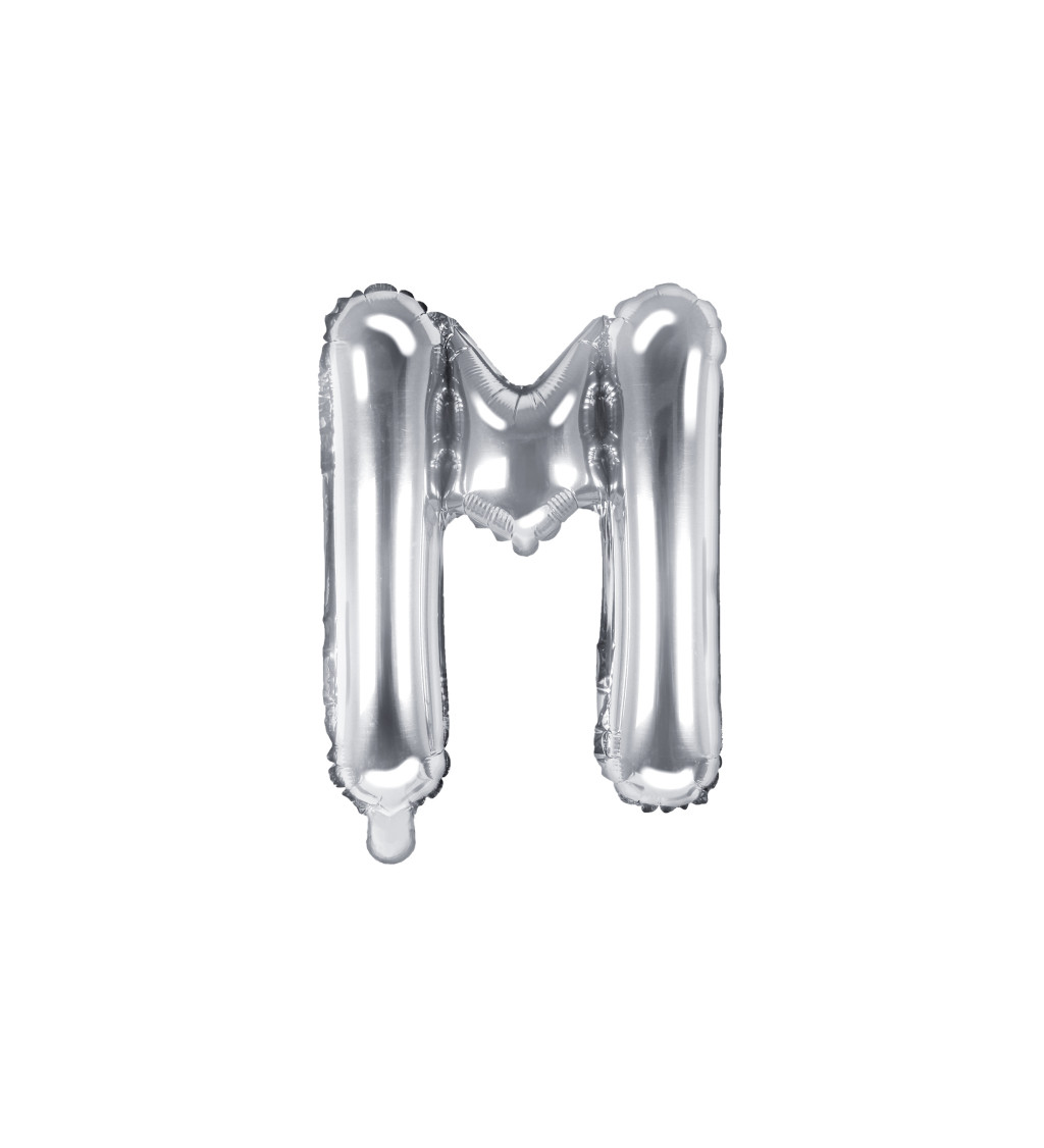 Fóliový balónik "M" - strieborné