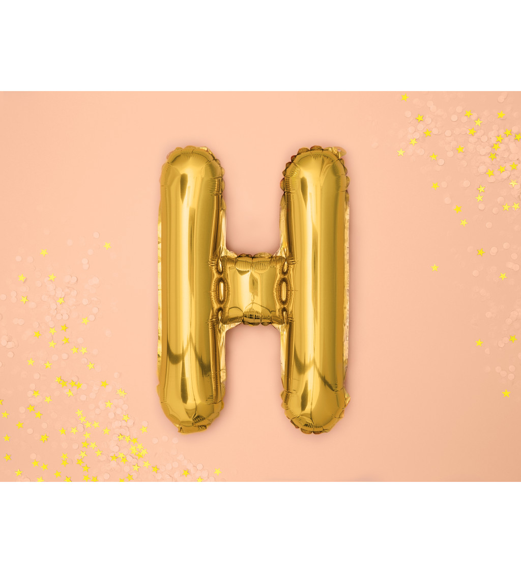 Fóliový balónik "H" - zlaté