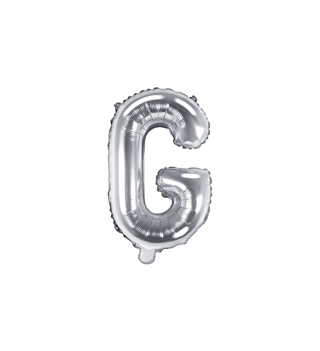 Fóliový balónik "G" - strieborné