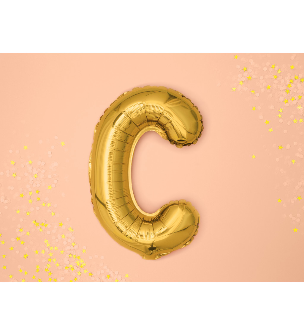 Fóliový balónik "C" - zlaté