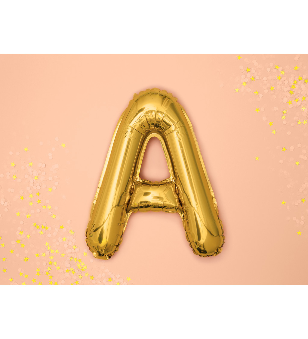 Fóliový balónik "A" - zlaté