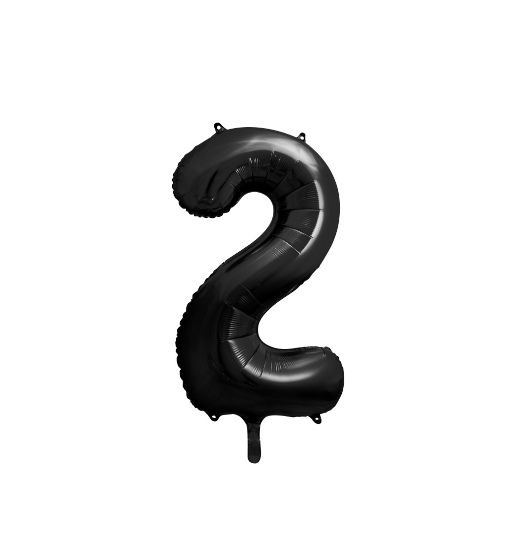 Fóliový balón číslo ''2'', čierny