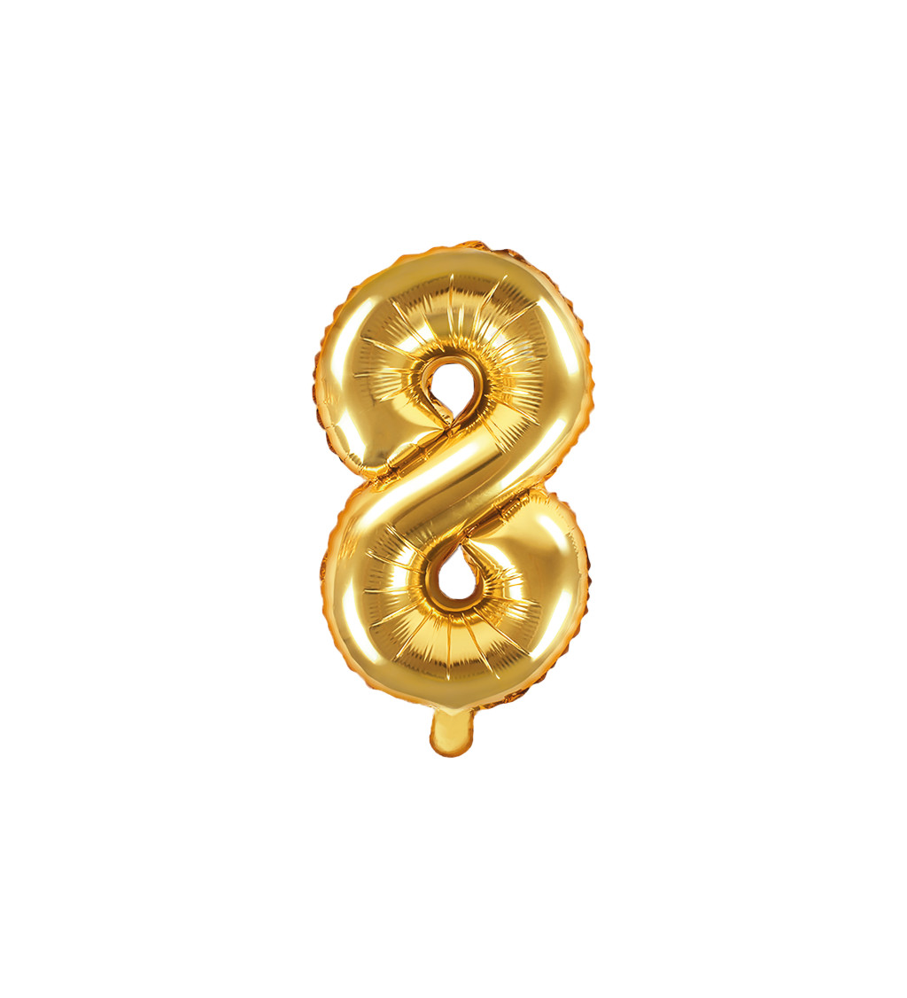 Fóliový balón "8", zlatý