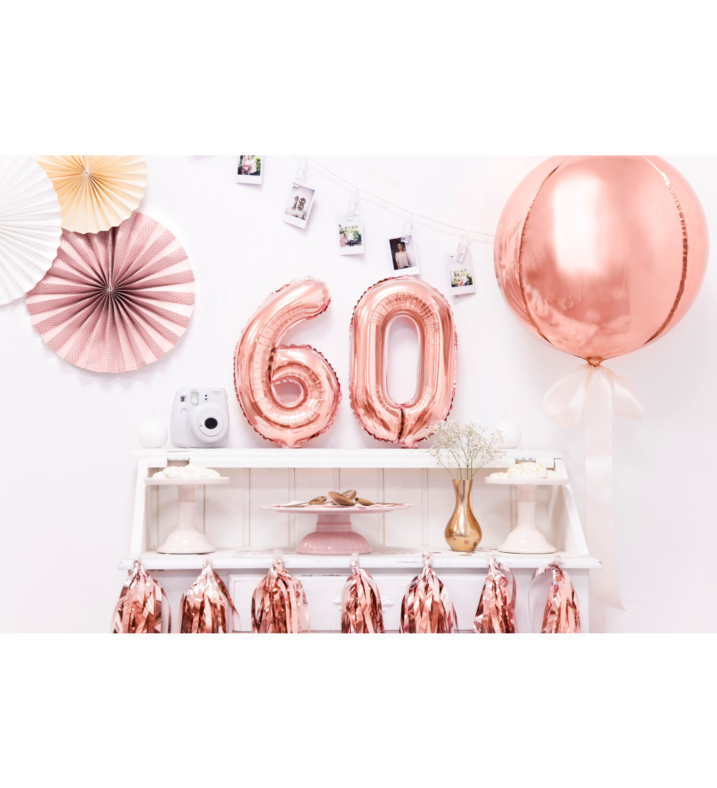 Fóliový balónik "6" - rose gold mini