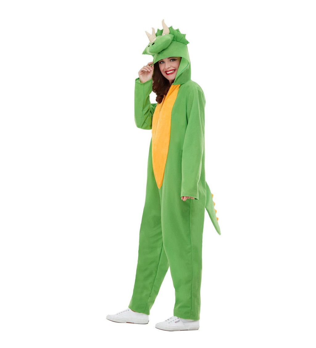 Unisex kostým Dinosaurus, zelený