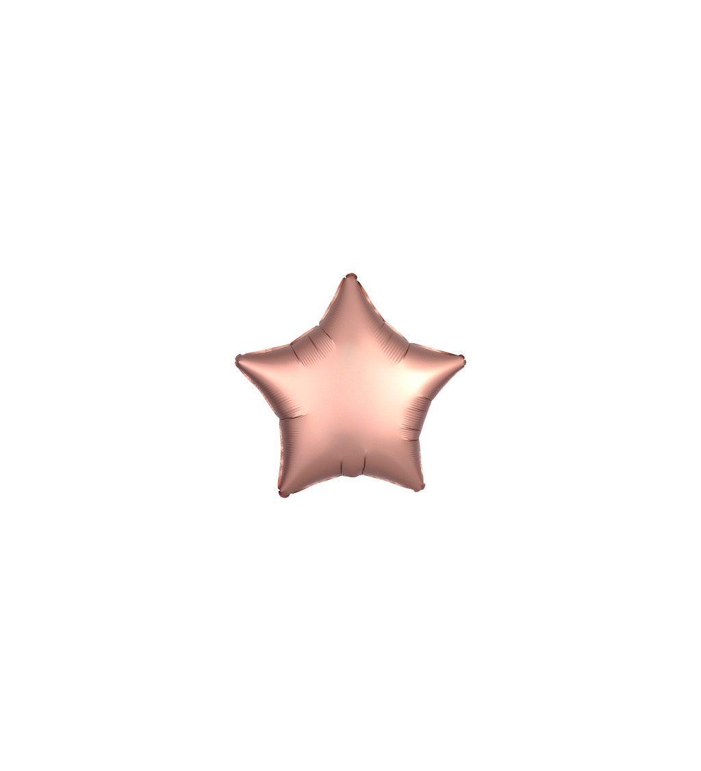 Fóliový balónik Hviezda, ružovo medená