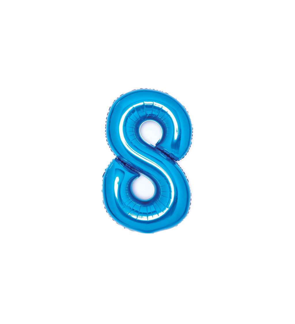 Fóliový balón "8" - modrý 68 cm