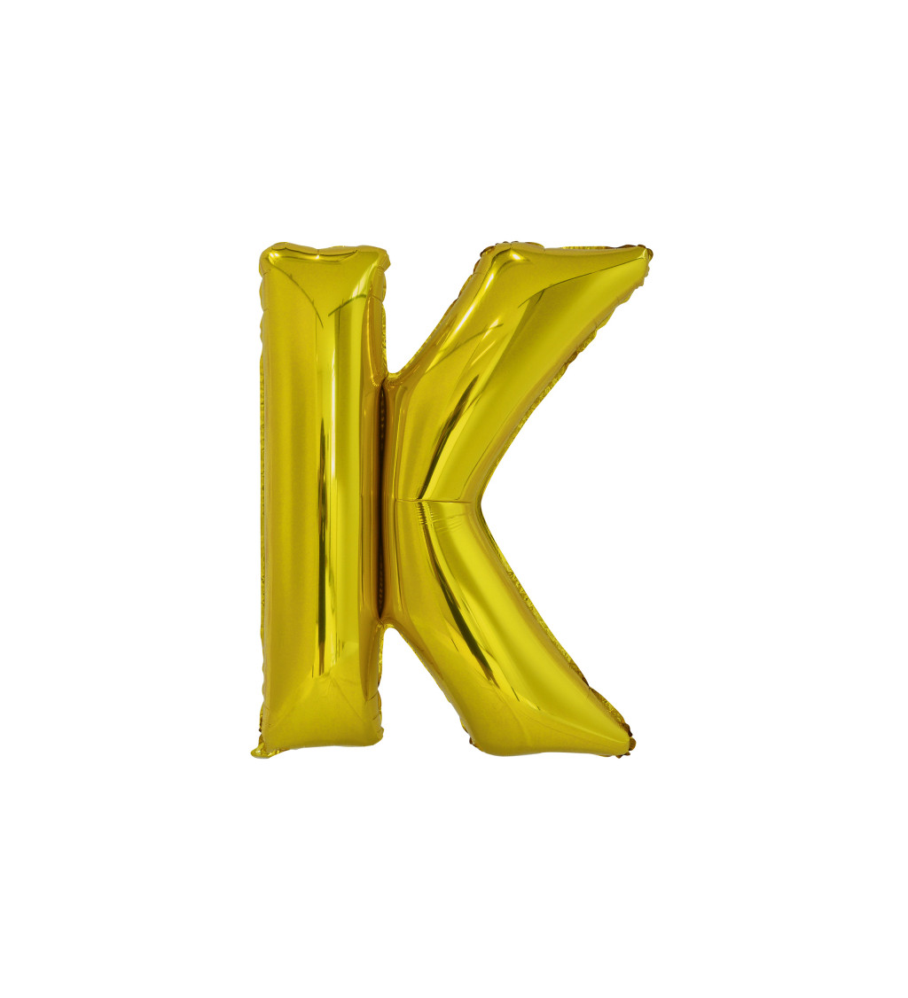 Fóliový balónik "K" - zlatý 86cm