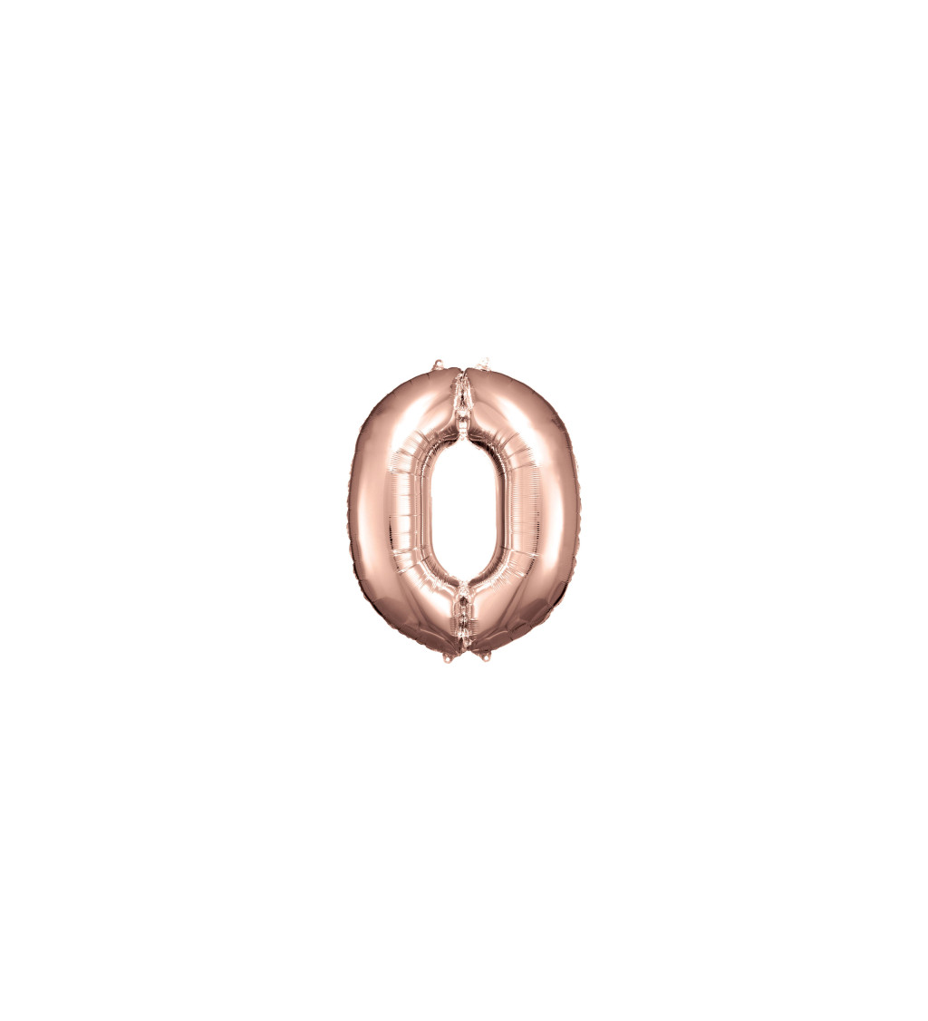 Fóliový balónik "0", rose gold 88cm