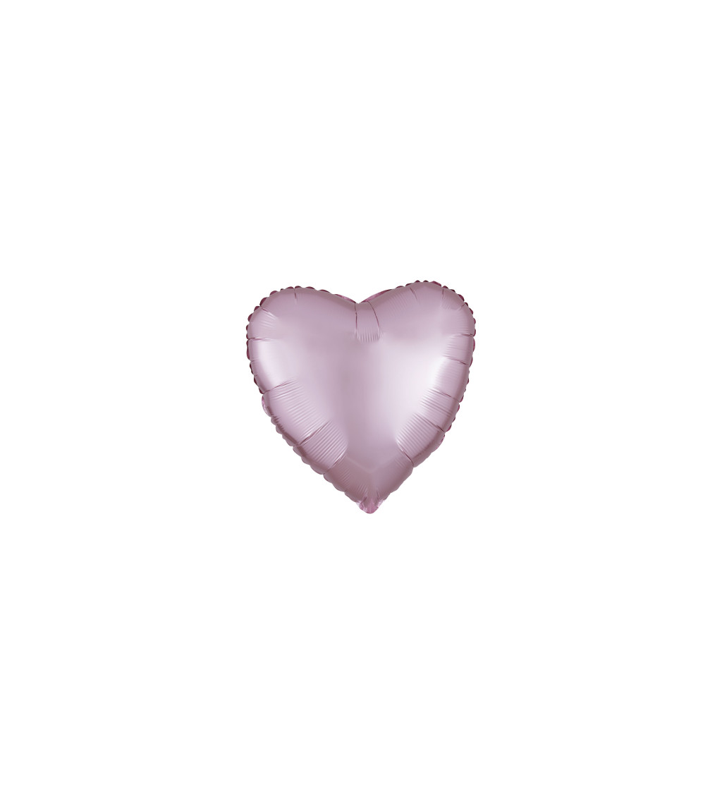 Fóliový balónik Srdce, pastelovo ružový satén