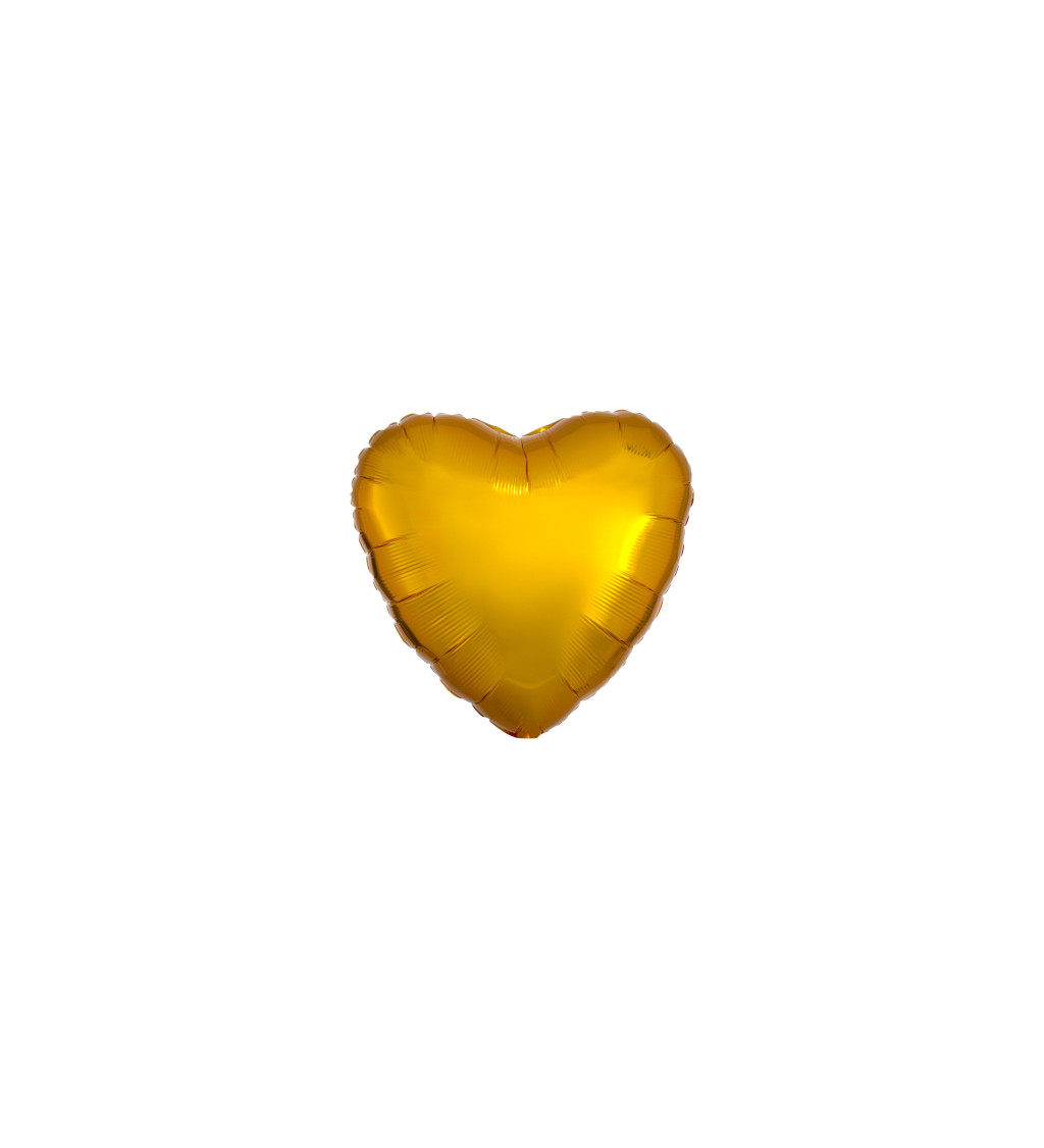 Fóliový balónik Srdce, žltý satén