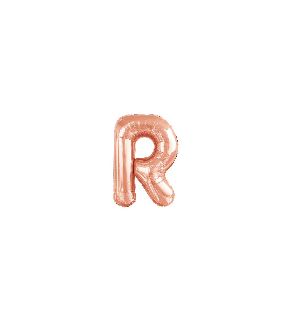 Fóliový balónik "R", rose gold 1m