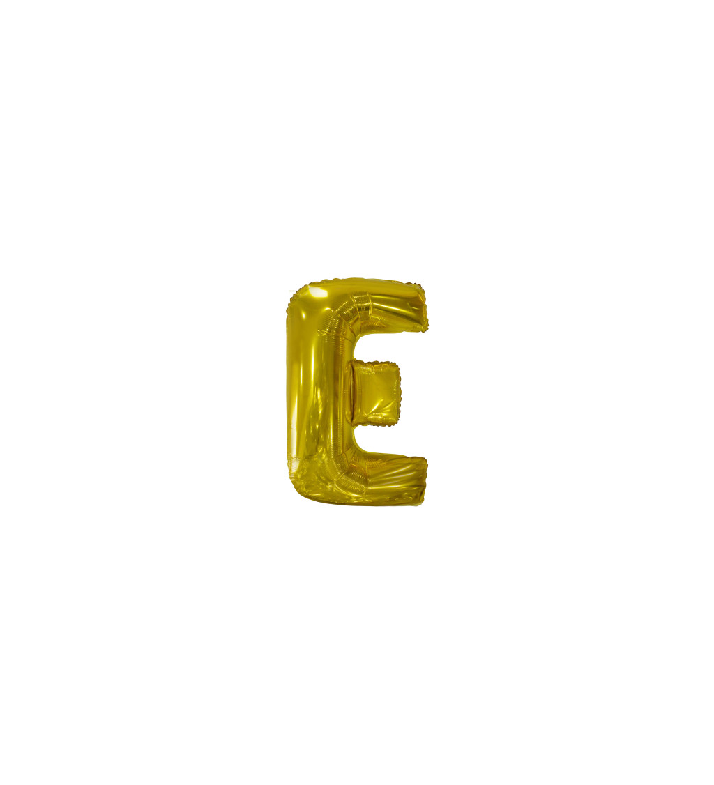 Fóliový balónik "E" - zlatý 86cm