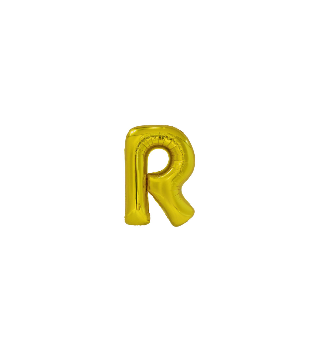 Fóliový balónik "R" - zlatý 86cm