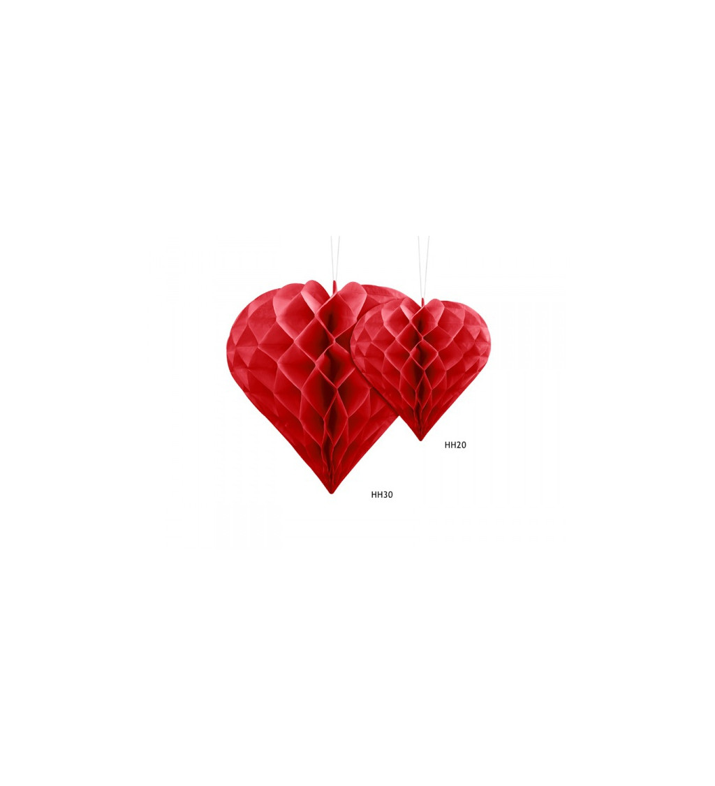 Dekoratívne srdce, červené 20 cm