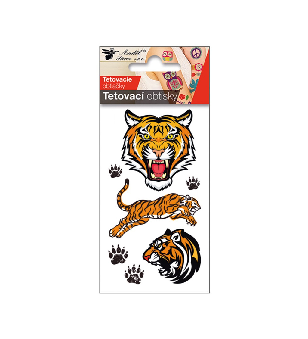 Tetovacie obtlačky 10,5 x 6 cm - tiger