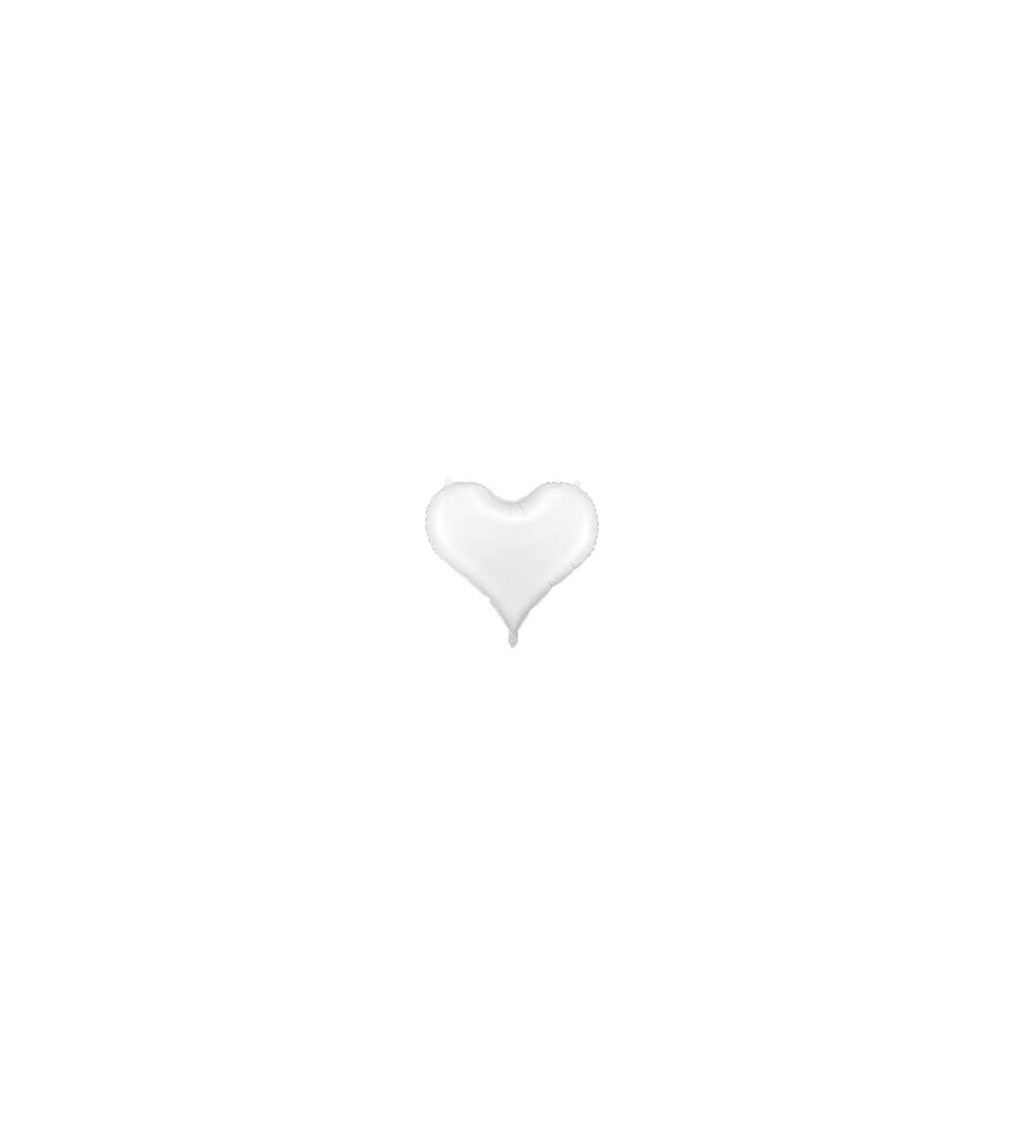 Fóliový balónik Srdce, biele || veľké
