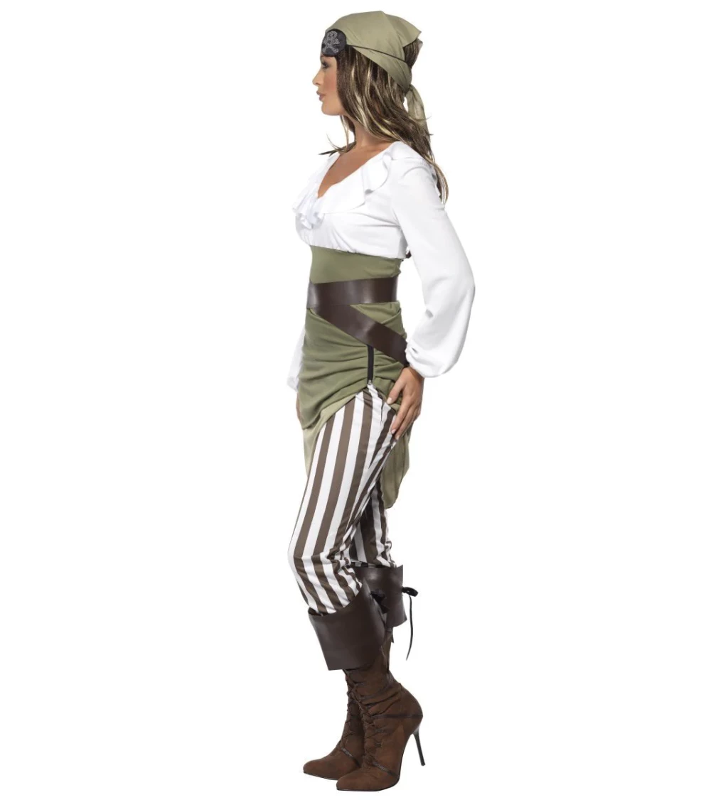 Kostým - Pirátka pruhované legíny