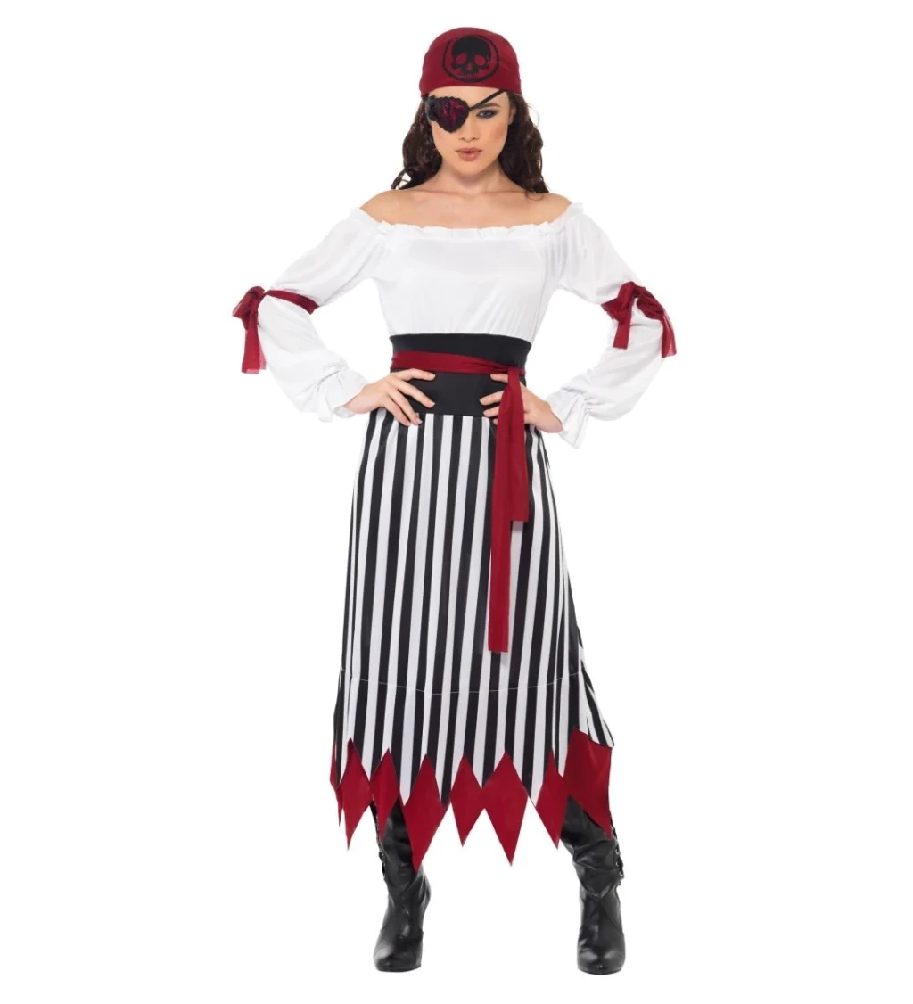 Kostým pre ženy - Pirátka-dlhé šaty