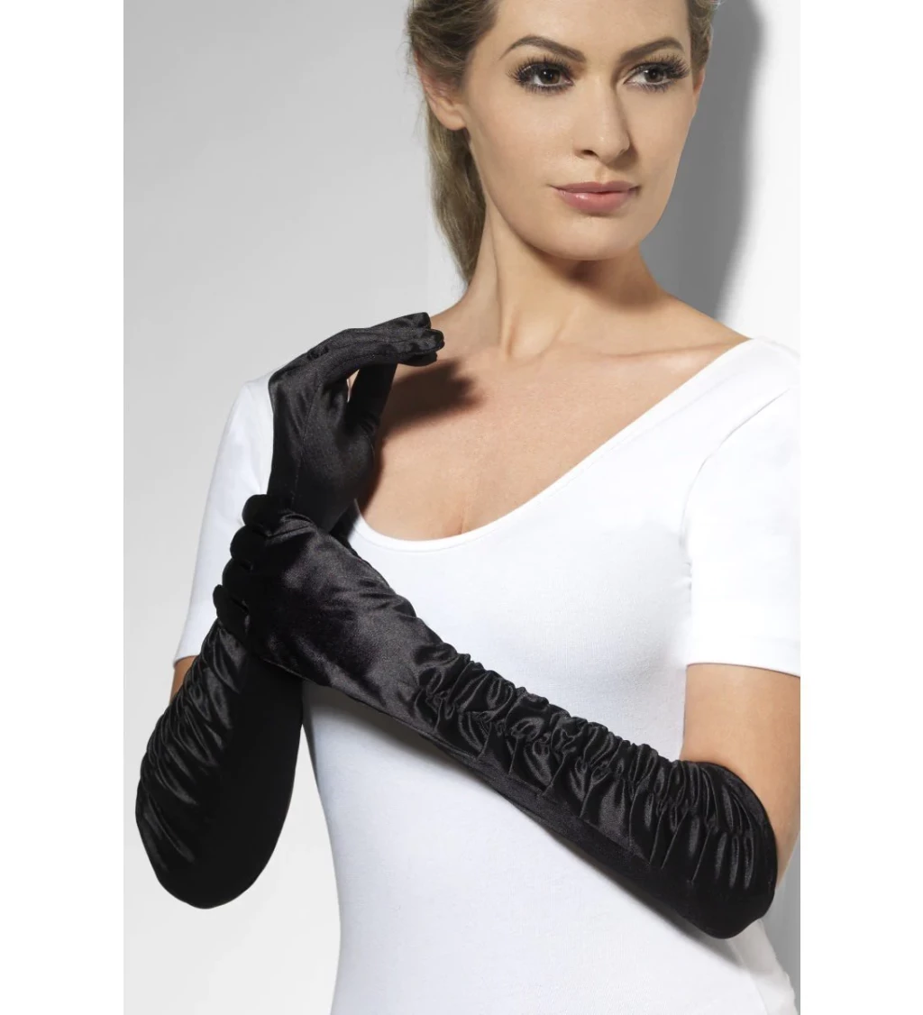 Čierne rukavice - dlhé