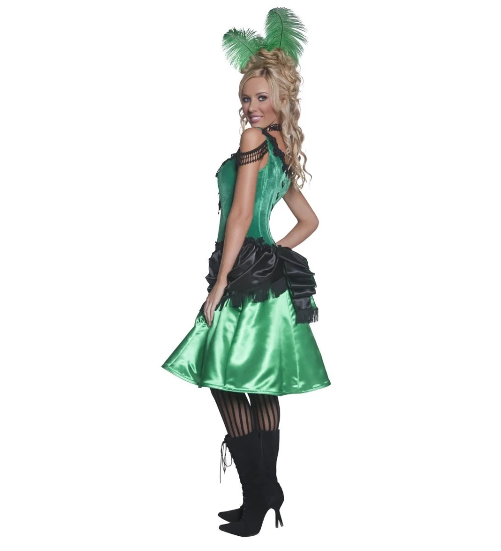Kostým - Kankánová tanečnica zelená