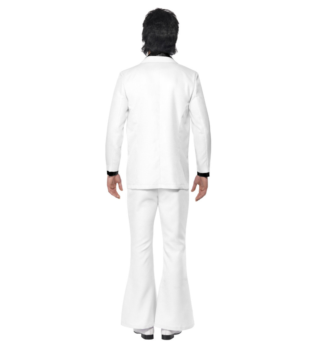 Pánsky kostým 70. roky, bieločierny