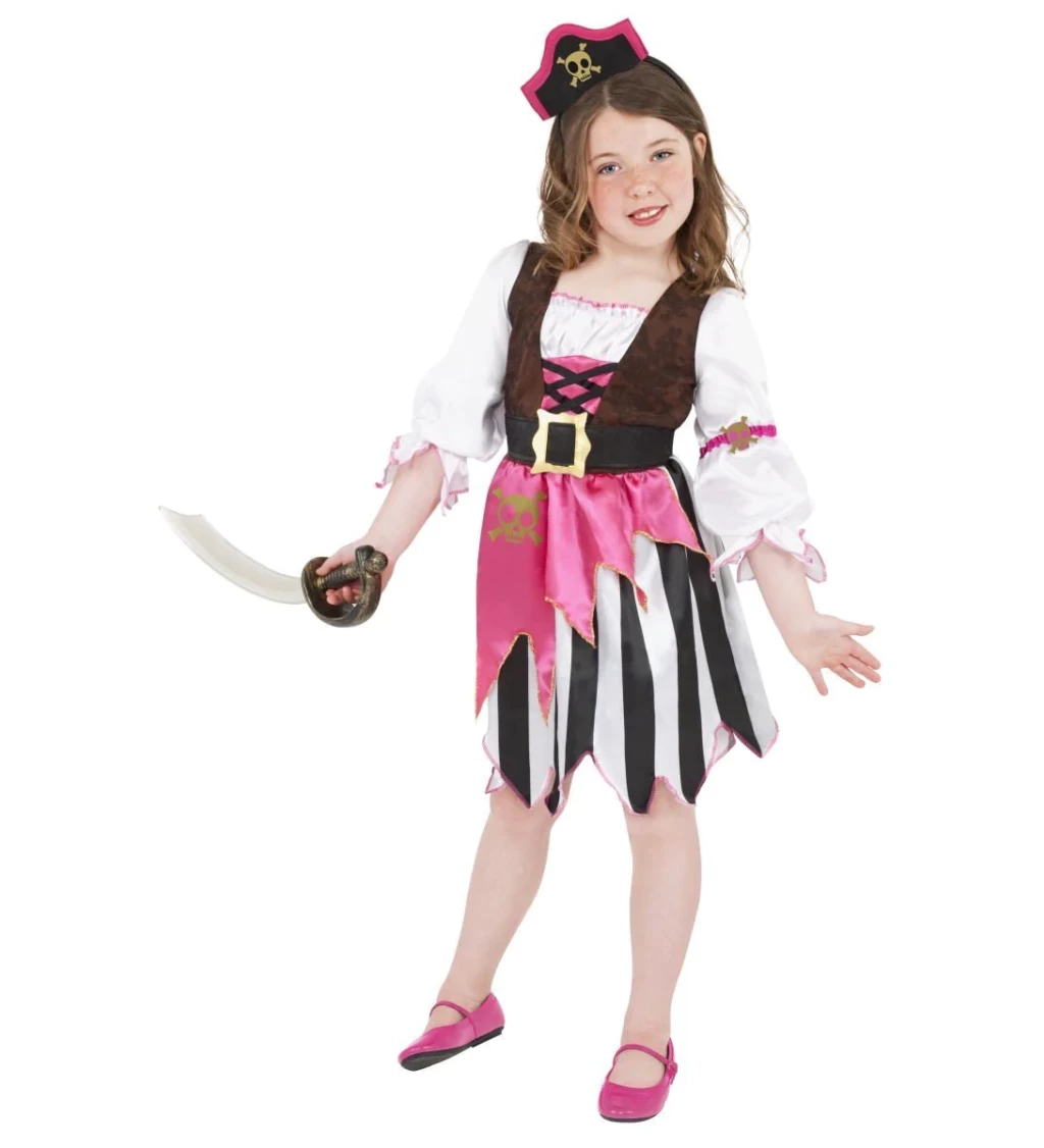 Detský kostým Pirátka - ružová