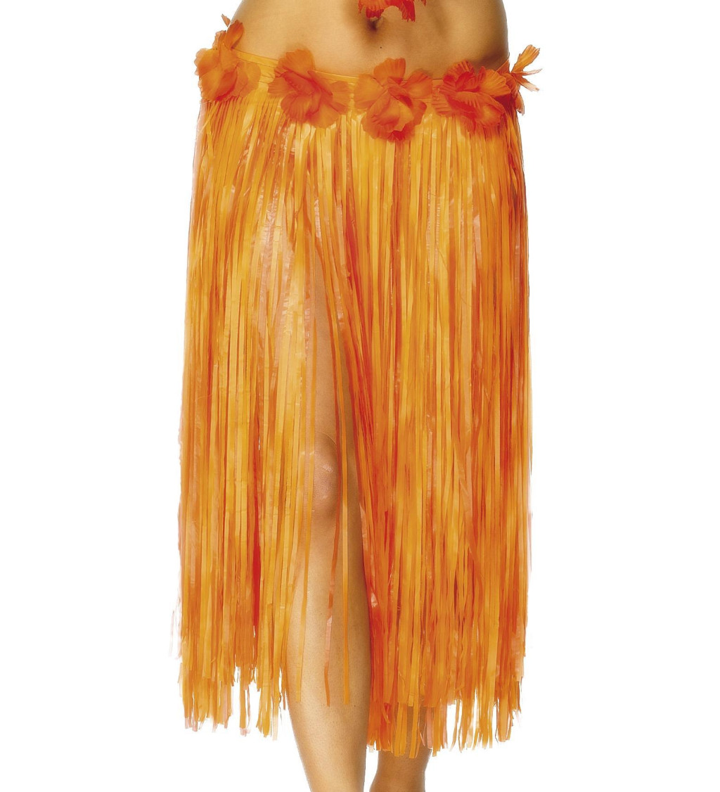 Havajská sukňa Hula s oranžovými strapcami