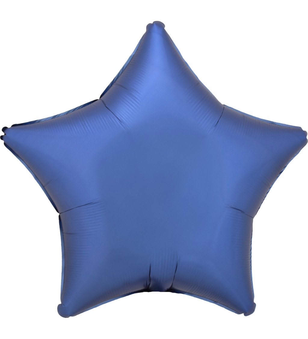 Fóliový balónik Hviezda, modrý satén