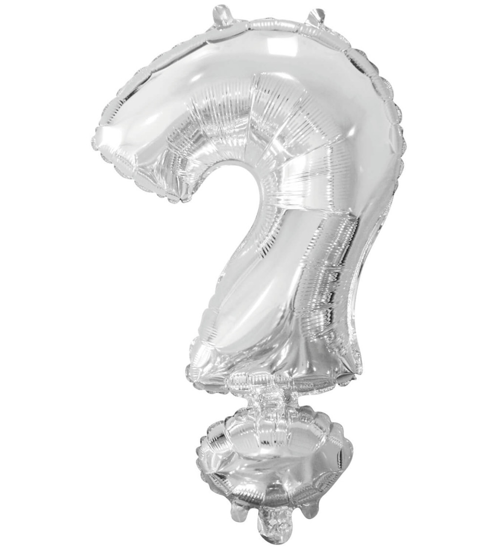 Fóliový balónik mini "?", strieborný