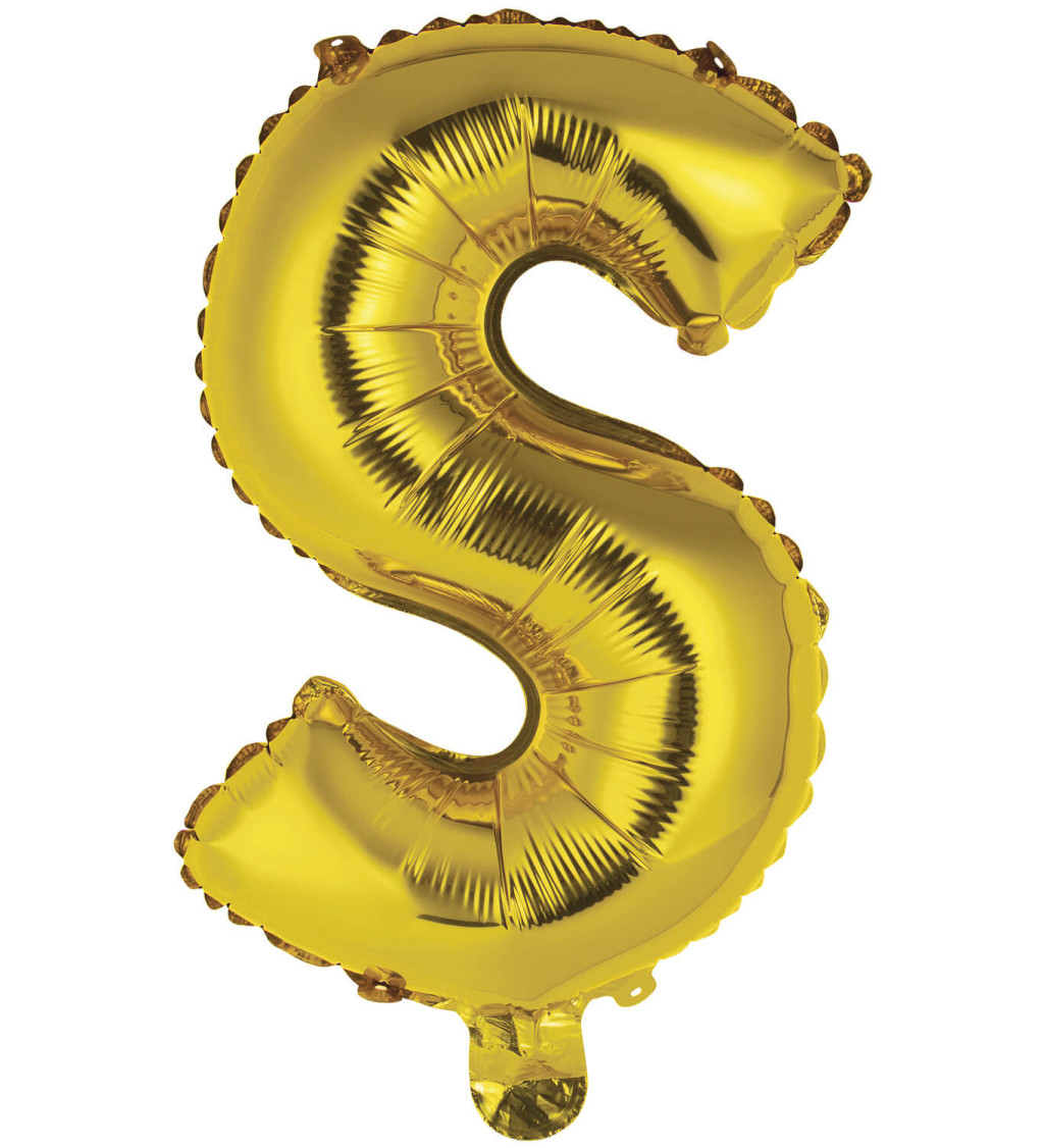 Fóliový balónik "S" - zlatý mini