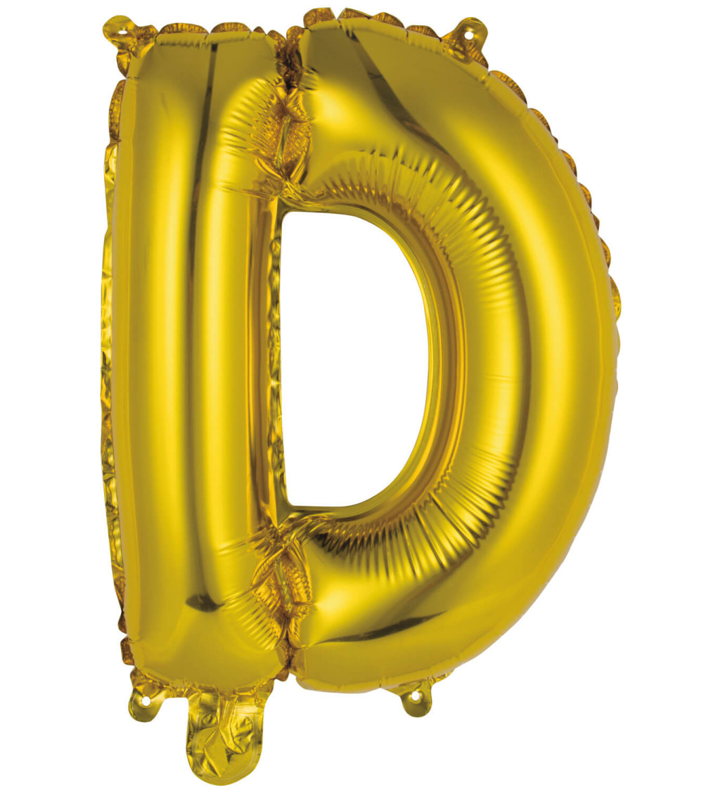 Fóliový balónik "D" - zlatý mini