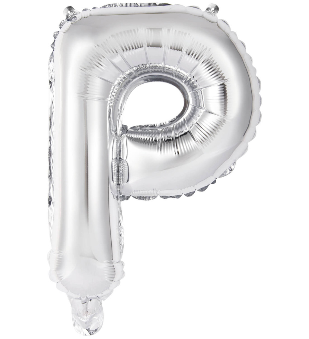 Fóliový balónik "P" - mini strieborný