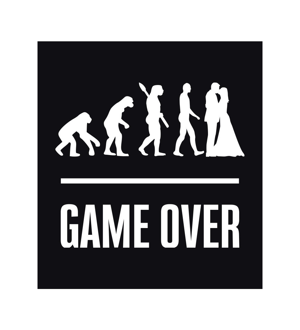 Pánske tričko čierne - Game over evolúcia